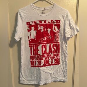 Bella Canvas: White Short-Sleeve Tee with Red The Clash Graphic
